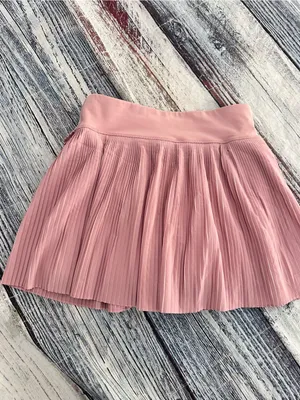 Yogalicious Pleated Faux Wrap-Front Tennis Skirt in Dusty Rose thumbnail 4
