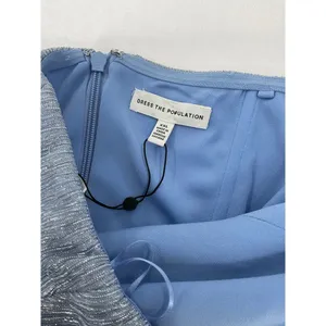 Dress The Population Blue Ombre Strapless Pleated Metallic Midi‎ Dress New thumbnail 10