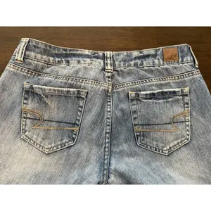 American Eagle Outfitters Boyfriend Jeans Blue Denim Stretch Distressed Women's thumbnail 12