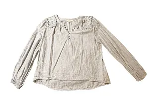 Loft Lace Shoulder Blouse Gray size Large thumbnail 1