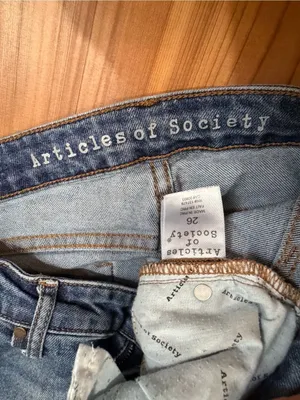 Articles of Society Flare Jeans Medium Wash Frayed Raw Hem Size 26 Boho thumbnail 10