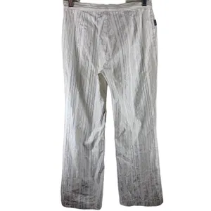 MOSCHINO White and Silver Stripe Cotton Blend Cropped Pants Size 8 thumbnail 5