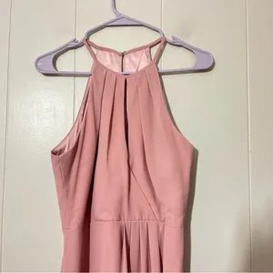 BHLDN Macro Maxi Dress Blush Pink Halter Bridesmaid Gown Size M thumbnail 3