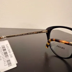 Prada Black and Gold Frames with Clear Lenses thumbnail 3