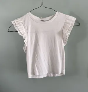 ZARA Ruffle Sleeve Top thumbnail 1