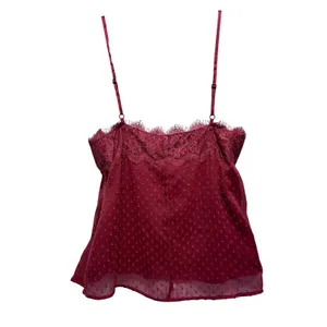 Abercrombie Fitch Women Lace Trim‎ Cami M Rose Swiss Dot Romantic Coquette Y2K thumbnail 2