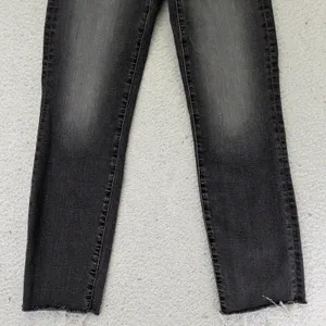 Edwin Bree Slim Straight Jeans Womens 25 Ash‎ Black Faded Raw Hem Made in USA thumbnail 4