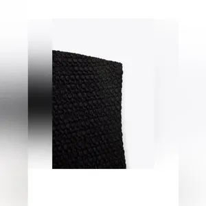 Zara Black Strapless Textured Bodycon Dress size Small thumbnail 5