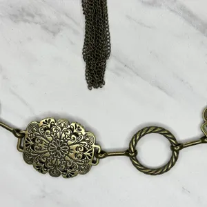 Floral Filigree Bronze Gold Tone Chain Belt OS ✨ thumbnail 5
