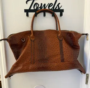 Faux leather duffle bag Brown thumbnail 1