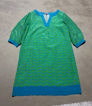 Lilly Pulitzer silk Turquoise lime seashell clam Dress 14 thumbnail 1