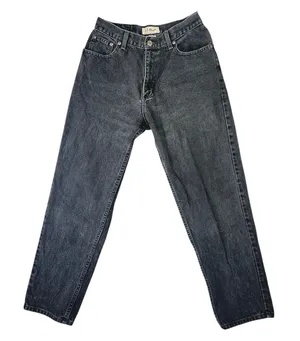 L.L. Bean Women's Black High Rise Relaxed Fit Straight Leg Denim Jeans Size 8R thumbnail 1