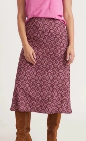Marine Layer Ryan Midi Slip Skirt Mauve Pink Satin Bias Cut Size 12 NWT thumbnail 1