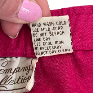 Company Collection Fuchsia Pink Linen Blend Shorts Elastic Waist‎ Drawstring LG thumbnail 4