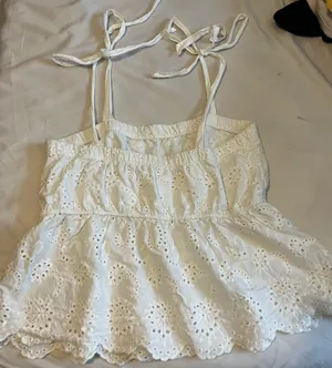 American Eagle White Floral Pattern Tank thumbnail 2