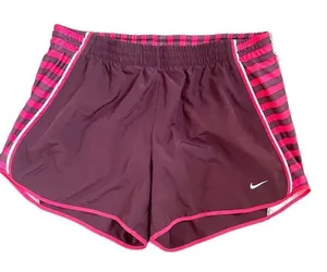 Nike pink brown stripe dri fit shorts thumbnail 1