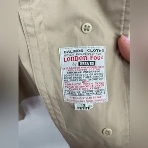 London fog trench coat size 12P tan with minor flaw small mark on‎ front thumbnail 3