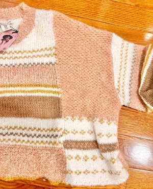 Sincerely Jules super trendy ombré cropped cable knit, sweater 100% cotton XL thumbnail 8