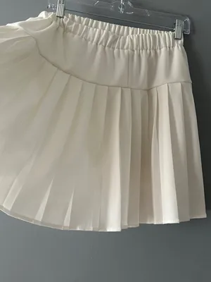 Urban CoCo Womens L Ivory Pleated Mini Skirt Tennis Preppy Coquette Academia thumbnail 4