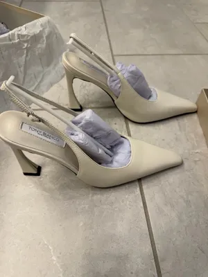 Tony Bianca Sassy Dove Crinkle Slingback Heels thumbnail 5