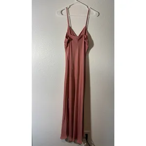 ZARA Size M Pink Satin Slip Dress Side Slit Spaghetti Straps Bloggers Favorite thumbnail 3