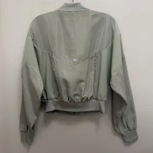 ALO Mixed Media Reinvention Bomber Jacket Limestone Green thumbnail 3