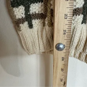 Geoffrey Beene 90s hand knit 3D multicolor sweater interwoven lattice pattern S thumbnail 7