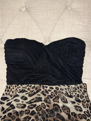 Windsor Leopard Print Asymmetrical High-Low Skirt in Brown and Black thumbnail 3