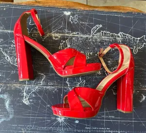 Wild Dive Red Ankle‑Strap Chunky Heels – Size 8 thumbnail 1