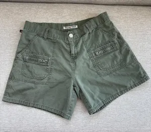 90s Vintage Polo Jeans Co Ralph Lauren Cargo Shorts 4 Olive Green Gorpcore Y2K thumbnail 1