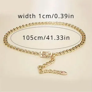 Stylish Chain Belt Casual‎ Golden Plated Metal Waist Chain Adjustable One Size thumbnail 6