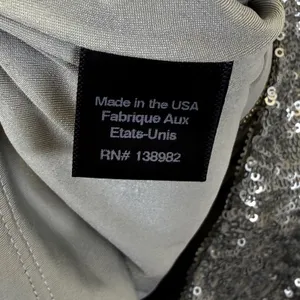 Dress‎ the Population Silver Sequin Mini Dress Womens XS Low V-Back Made in USA thumbnail 8