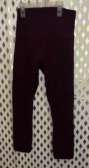 Lululemon leggings burgundy athletic straight size 2 thumbnail 1