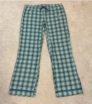 NFL Philadelphia Eagles Plaid Tie Waist Cotton Pajama Lounge Pants Size M thumbnail 1