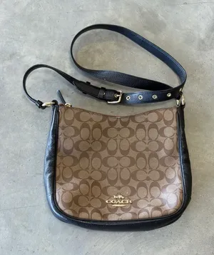 Coach Ellie File Bag Signature Canvas Crossbody Brown Black F29210 thumbnail 1