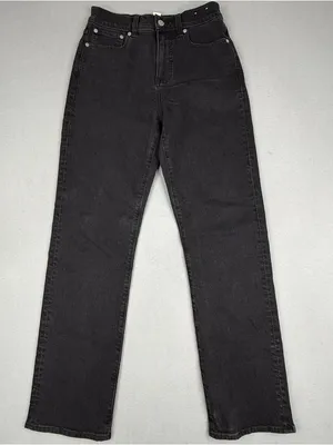 Madewell The 90s Straight Jeans Womens 26 Black High Rise 30” Inseam thumbnail 1