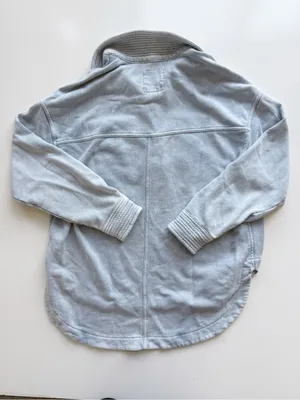 Aerie Oversized Quarter Snap Sweatshirt Blue XS thumbnail 8