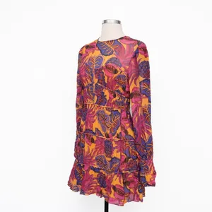 Farm Rio |‎ Fruit Dream Long Sleeve Pleated Tiered Dress thumbnail 8