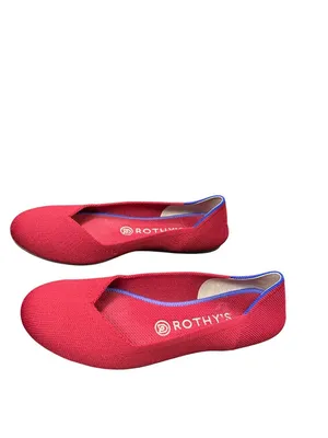 Rothy's The Point womans red knit pointed flats shoes sz 7.5 SKU 10-438 thumbnail 4