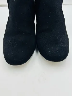 Ann Taylor Loft Women's Black Suede Ankle Boot Size 8.5 Side Zip 3" Block Heel thumbnail 7