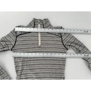 Smartwool Merino Wool 1/4 Zip Base Layer Top XS Gray Stripe Mock Neck Outdoor thumbnail 16