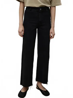 Mango Catherin Culotte High-Rise Jeans NWT Black Denim Size 0 EUR 32 thumbnail 7