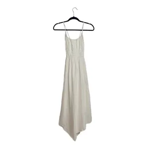 American Eagle Halter Open Back Handkerchief Hem Midi Dress Cream NWT thumbnail 4