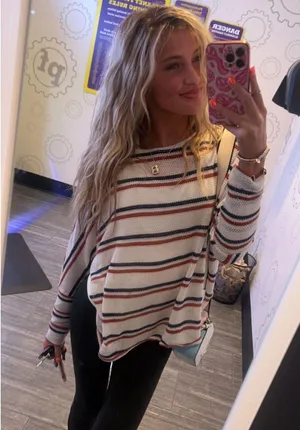 2Hearts Striped Sweater Multiple thumbnail 1