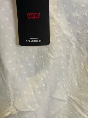 Levi's white blouse with small polka dots, size XL #polkadots #workwear. #171 thumbnail 5