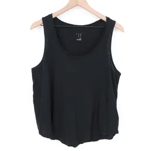A New Day Crop Tank Top Women Large Black Knitted Round Neck Wide Strap Pullover thumbnail 2