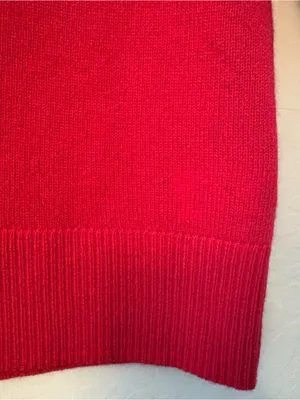 Rachel Zoe red v-neck long sleeve 100% 2-ply cashmere sweater size small thumbnail 6