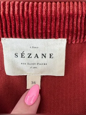Sézane - Sadie Corduroy Shirt Dress Rust Red Size 36 US 4 thumbnail 6