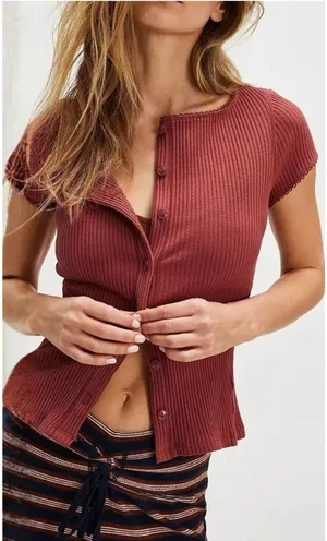 NWT Free People FP Intimately Most Wanted Cardi - Rust Terracotta - XS thumbnail 1