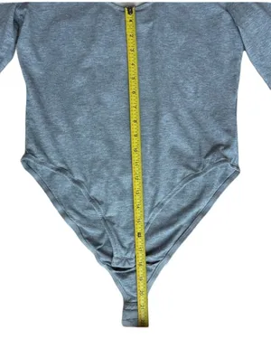 Heather Grey Basic Tee 3/4 Sleeve Bodysuit thumbnail 7